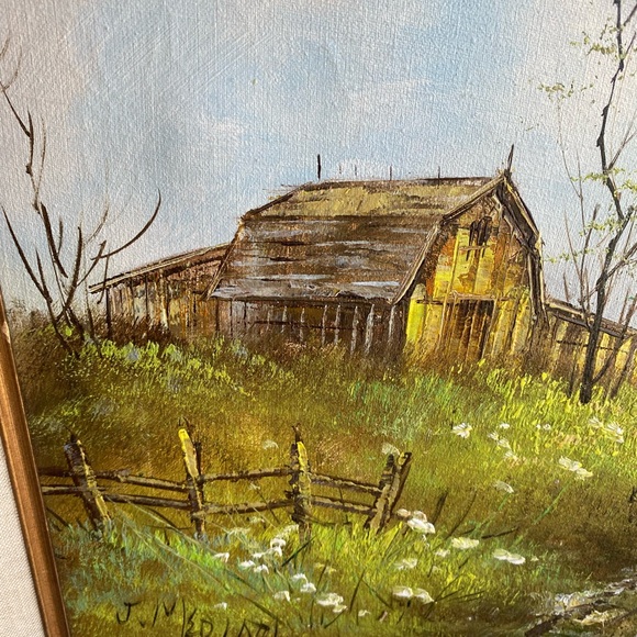 Vintage original landscape oil painting - Picture 2 of 8